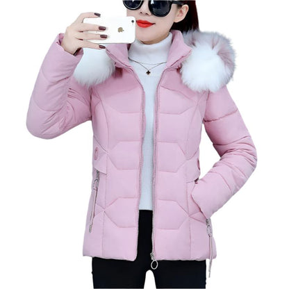 Female Short Cotton Coat Thickened Slim Fit Fashionable Jacket