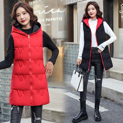 Women's Double-sided Hooded Down Jacket Coat