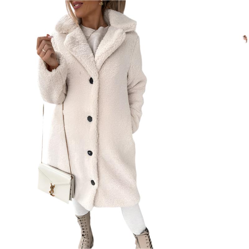 Women's Long-sleeved Lapel Plush Jacket Top