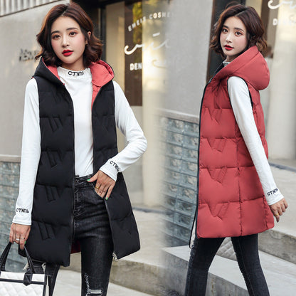 Women's Double-sided Hooded Down Jacket Coat