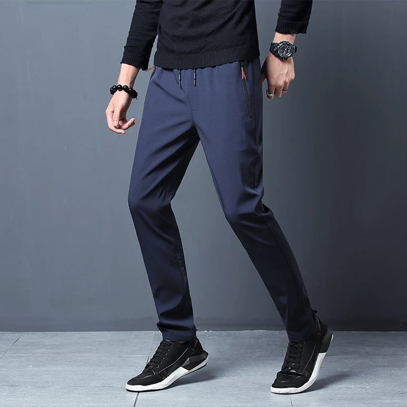 Men’s Slim Ice Silk Quick-Dry Pants – Casual Korean Summer Style