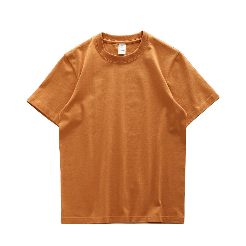 Dukeen 280gsm Oversized Heavy T-Shirt for Men Summer Short Sleeve Tee Cotton Solid Color Top Casual T Shirts One Piece