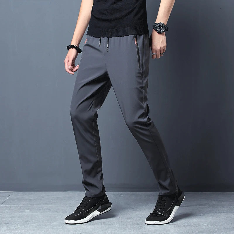 Men’s Slim Ice Silk Quick-Dry Pants – Casual Korean Summer Style