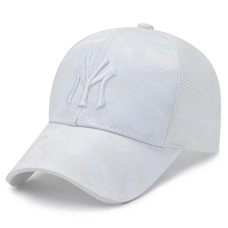 Fashion Letter Embroidered Camo Baseball Hat – Adjustable Casual Sun Cap