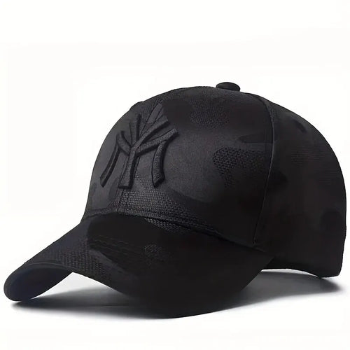 Fashion Letter Embroidered Camo Baseball Hat – Adjustable Casual Sun Cap