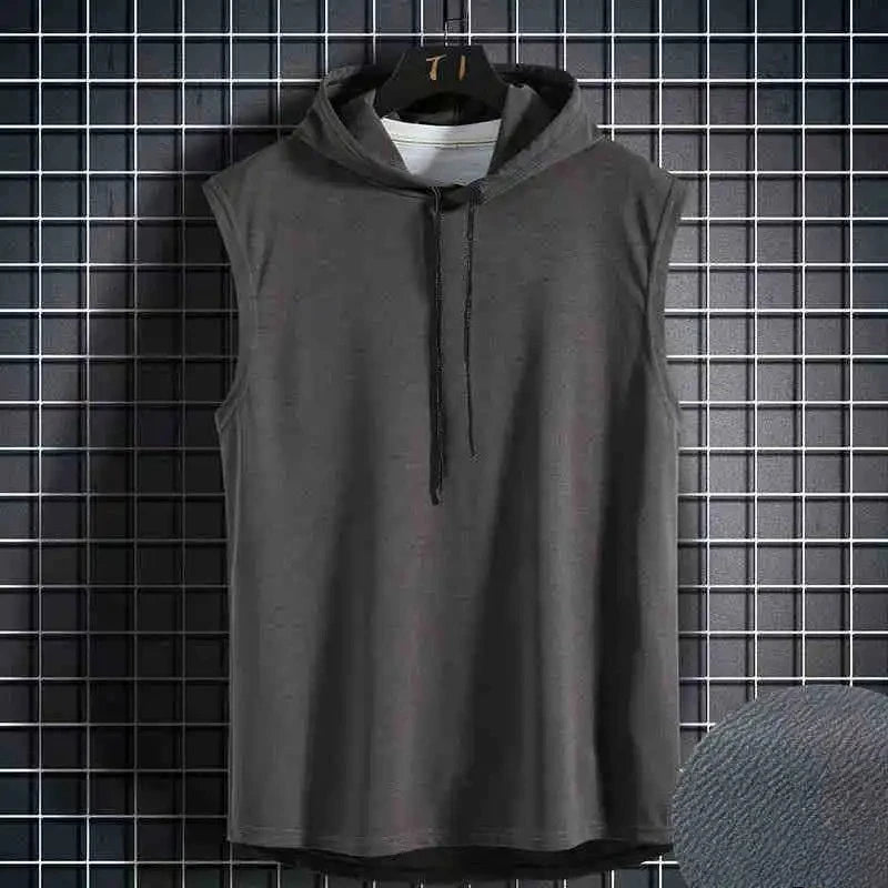 Men’s Oversized Lace-Up Hooded Tank – Bold Hip-Hop Streetwear Essential