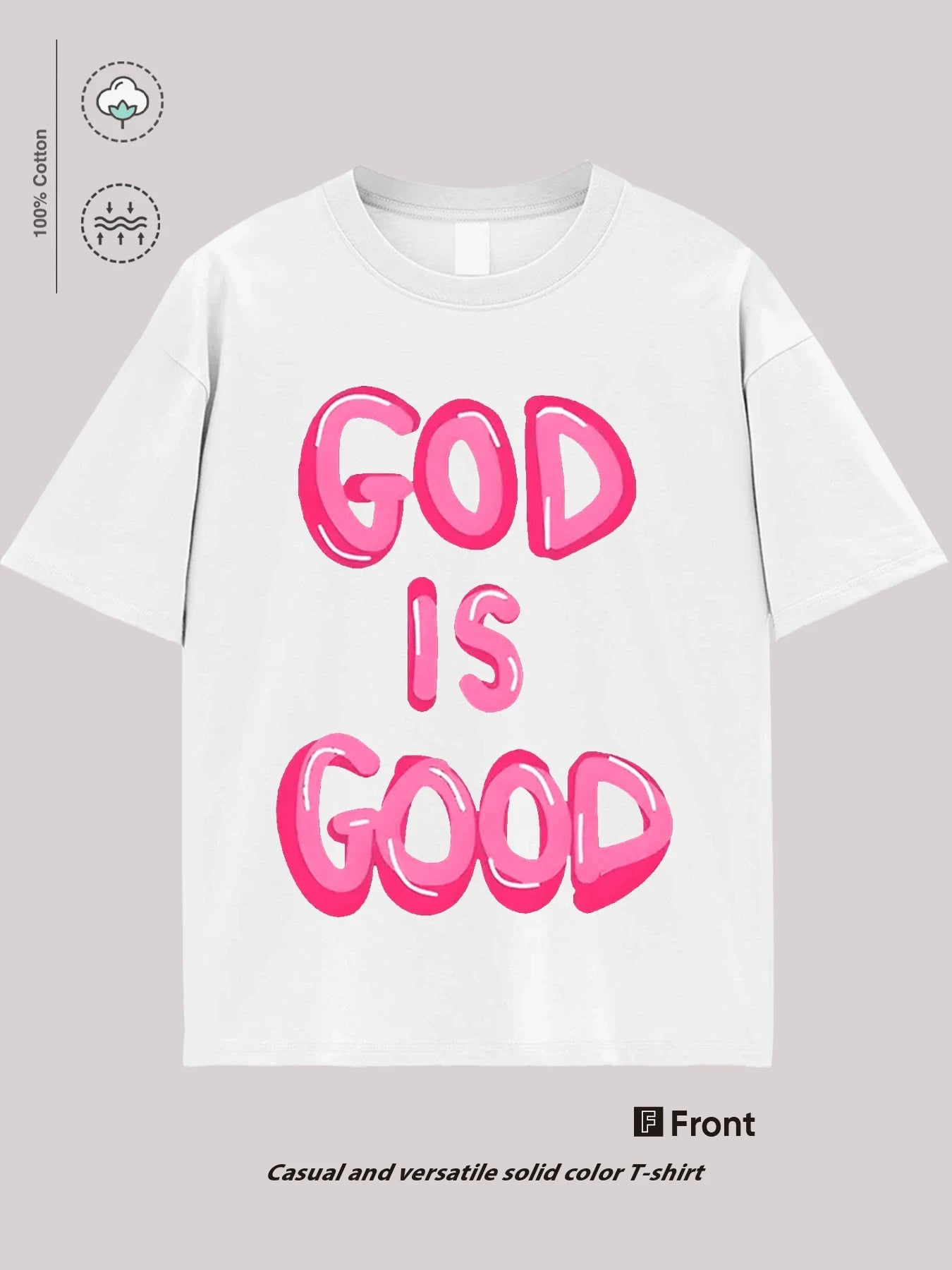 Unisex Summer Casual Round Neck Tee – Loose Fit Printed Top