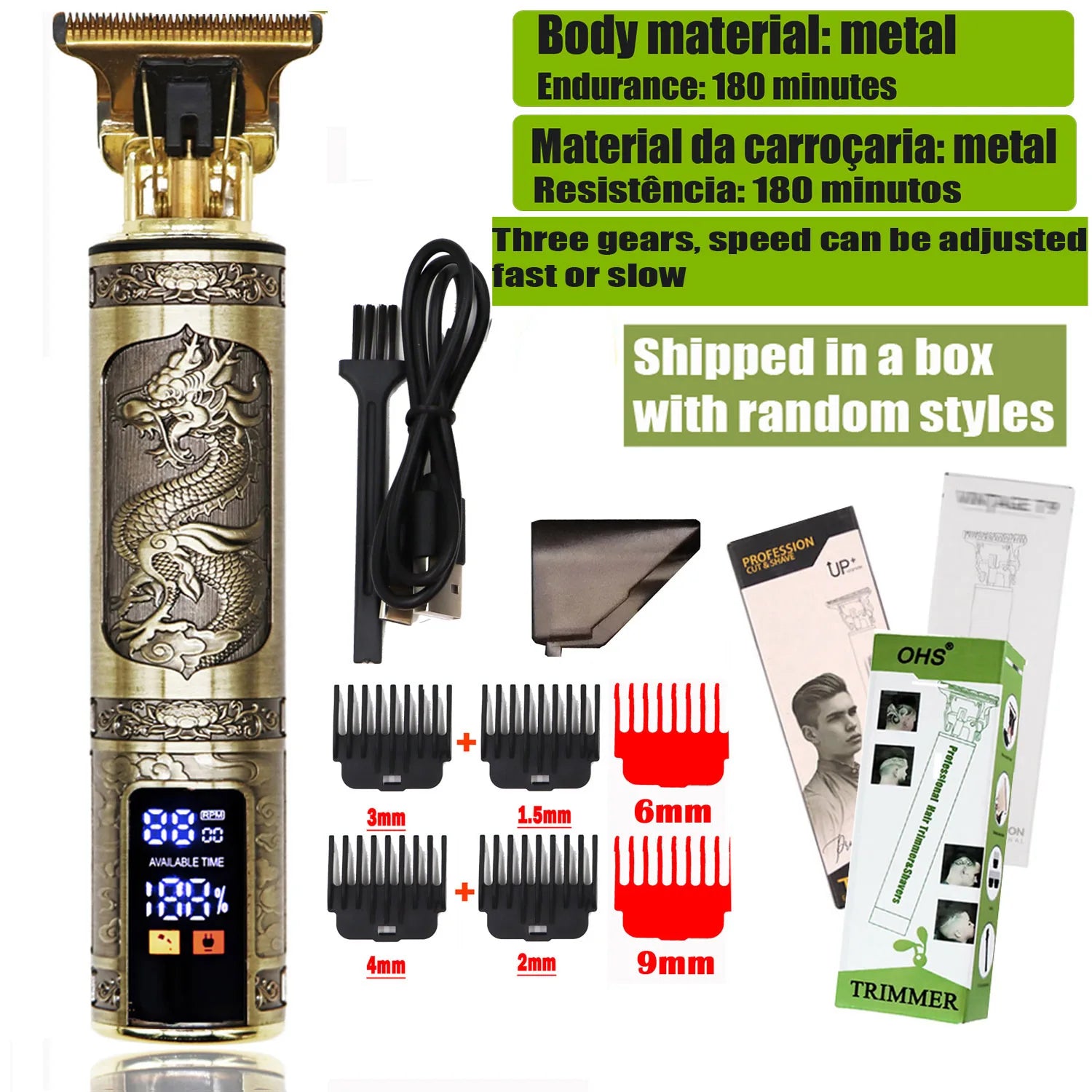 Vintage T9 Hair Clipper Beard Shaving Body Hair Trimmer Clippers Electric Men Haircut Machine 0mm Barber Shaver