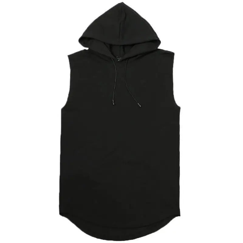 Men’s Oversized Lace-Up Hooded Tank – Bold Hip-Hop Streetwear Essential