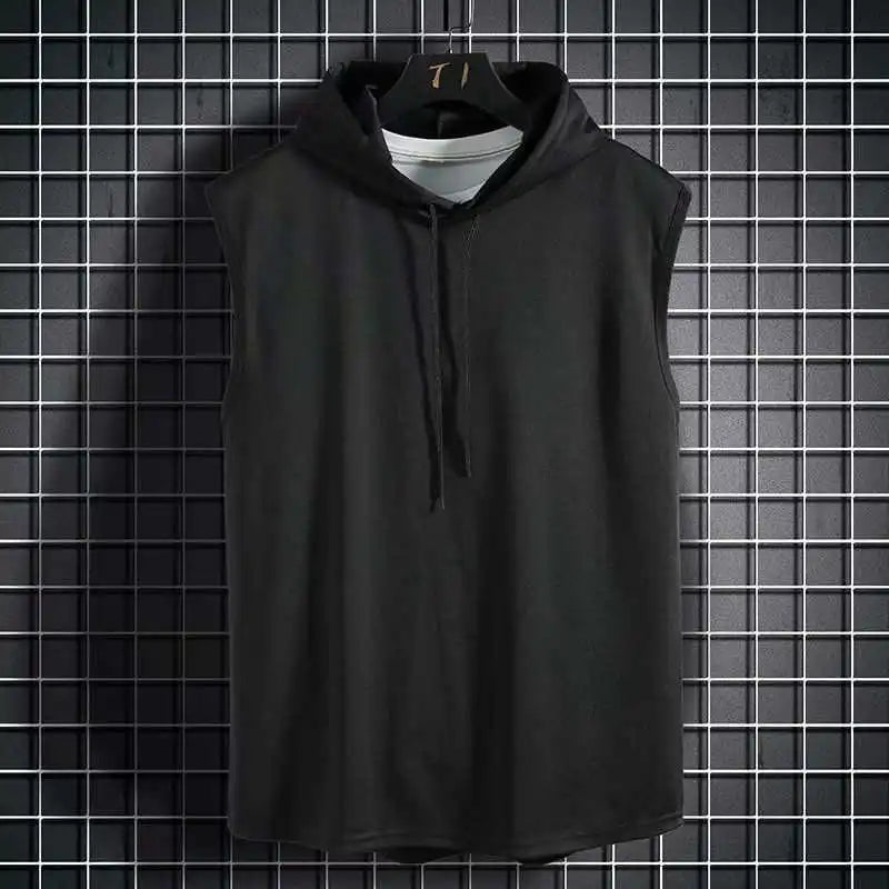 Men’s Oversized Lace-Up Hooded Tank – Bold Hip-Hop Streetwear Essential
