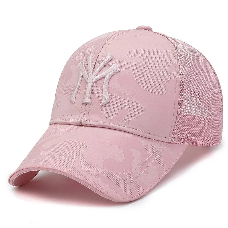 Fashion Letter Embroidered Camo Baseball Hat – Adjustable Casual Sun Cap