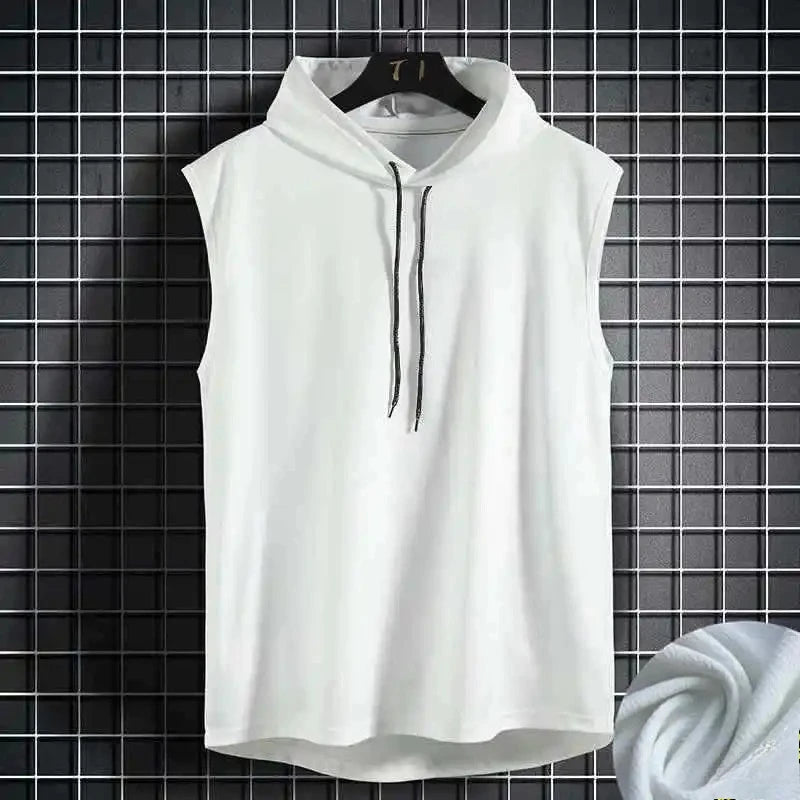 Men’s Oversized Lace-Up Hooded Tank – Bold Hip-Hop Streetwear Essential