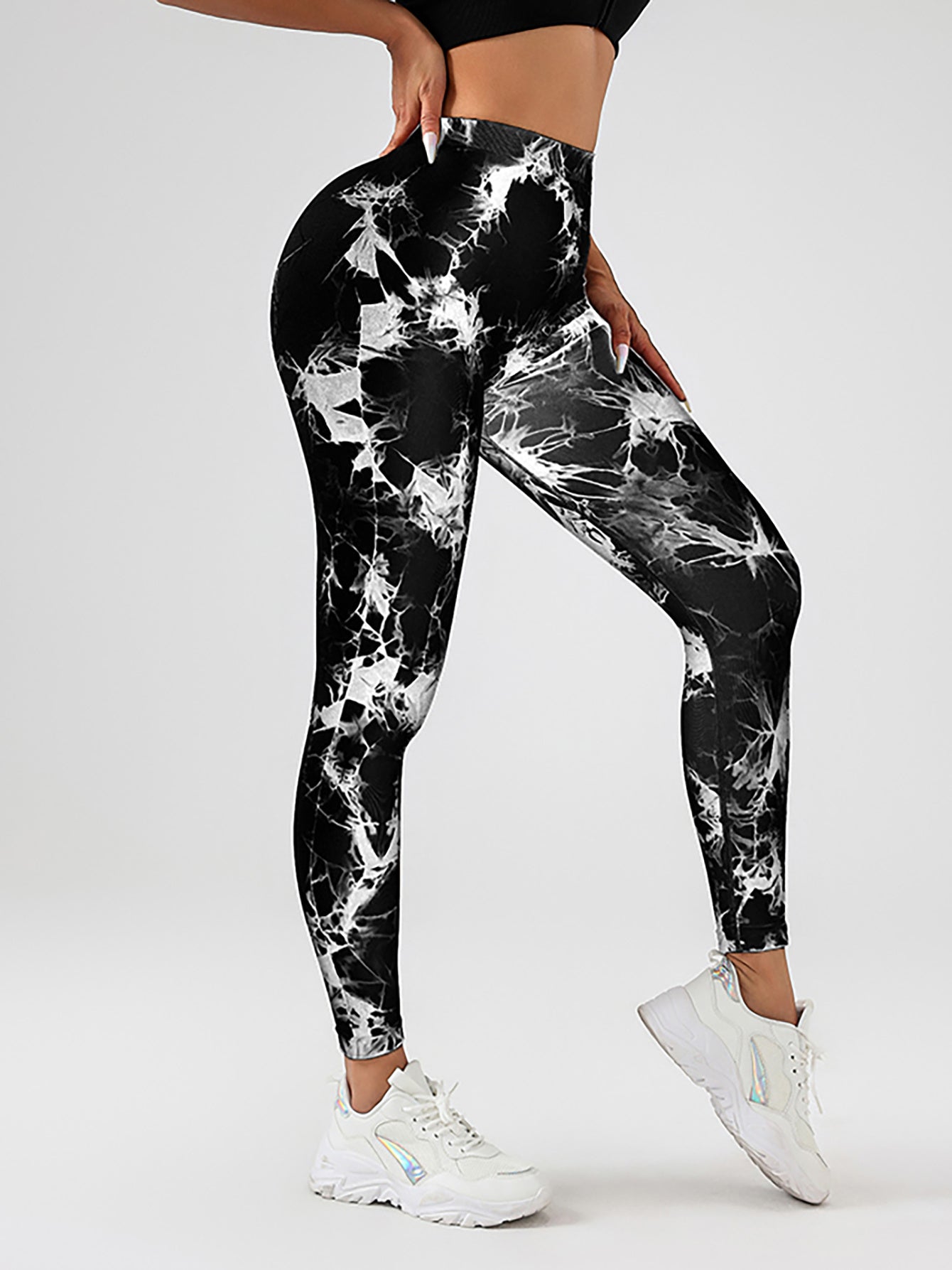 Tie Dye Slimming Yoga Leggings, Butt Lifting High Stretch Casual Fitness Yoga Pants, Women's Activewear